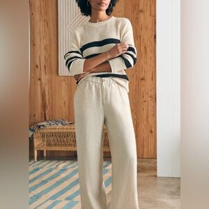 Faherty - Monterey Linen Elastic Waist Wide Leg Pants